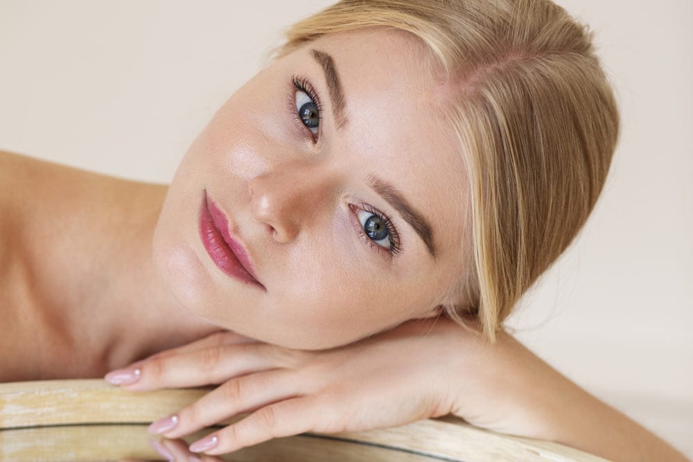 Close Up Gesicht einer jungen Frau